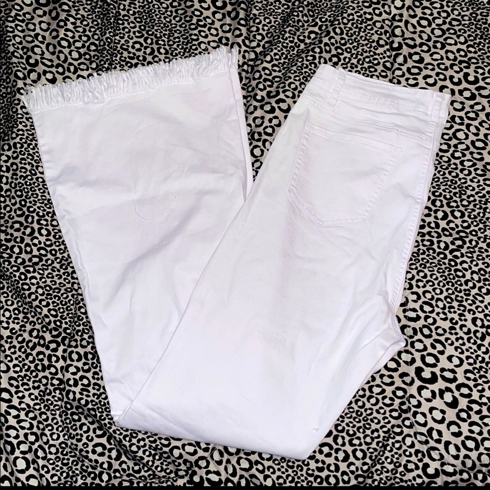 White Swank-a-Posh Bellbottom Jeans!